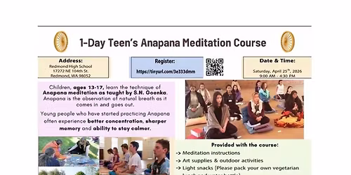 1-day Teens Meditation Course