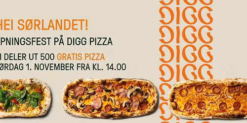 DIGG PIZZA \u00c5PNER P\u00c5 S\u00d8RLANDSSENTERET \ud83c\udf55 Vi deler ut 500 pizzaer fra kl. 14.00