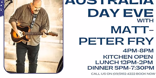 \ud83c\udde6\ud83c\uddfa Australia Day Eve Sunday Sips with Matt-Peter Fry