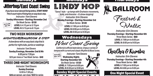 November\/Dec. CLASSES at PBDA! -Lots to Choose from-Join the Fun! 