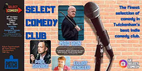 Select Comedy Club @ Patch Twickenham - October 2026