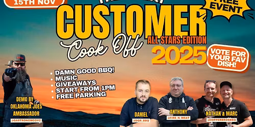 The Great Customer Cook Off 2025 hosted by BBQs and Outdoor (Free Event)
