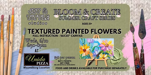 Bloom & Create: Textured Painted Flower Canvas