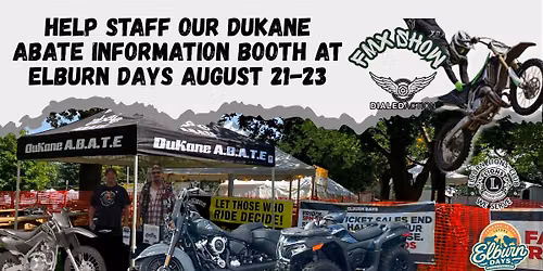 JOIN OUR ELBURN DAYS ABATE INFORMATION BOOTH