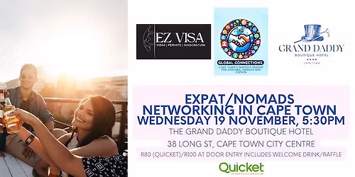 Expat\/Nomads Networking in Cape Town - Wednesday 19 November @ Rooftop Grand Daddy Boutique Hotel