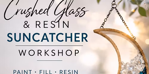 Crushed glass and resin suncatcher 