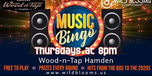 \ud83c\udfb6Music Bingo - Wood-n-Tap Hamden w\/Pam\ud83c\udfb6