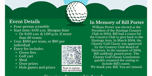 23rd Annual Bill Porter Memorial Charity Golf Classic 
