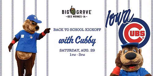Back to School Kickoff with Cubby | Big Grove Des Moines