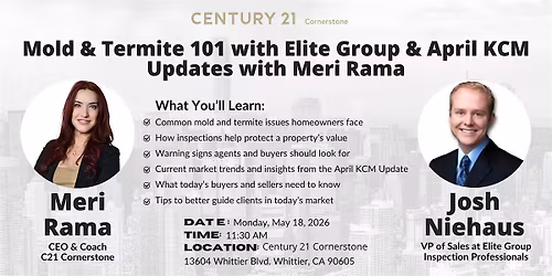 Mold & Termite 101 with Elite Group & April KCM Updates with Meri Rama