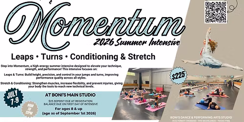 Momentum - Boni's Summer Intensive 2026 - For Leaps, Turns, Conditioning & Stretch