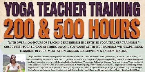 Yoga Teacher training 200 and 500 Cusco. Medicinal plants and healing therapies