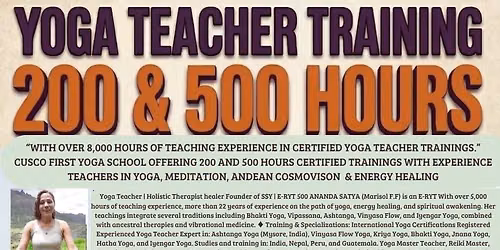 Yoga Teacher training 200 and 500 Cusco. Medicinal plants and healing therapies 
