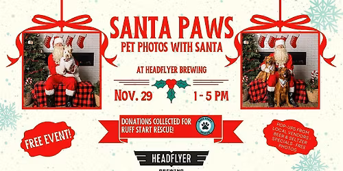 Dog Photos with Santa at Headflyer Brewing