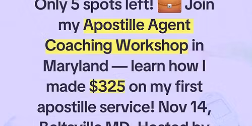 Apostille Coaching Workshop