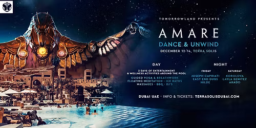 Tomorrowland Presents Amare Dance & Unwind at Terra Solis Dubai