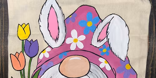 Gnome Bunny Pillow Cover Paint Night and Dinner- Angelo's Larchmont