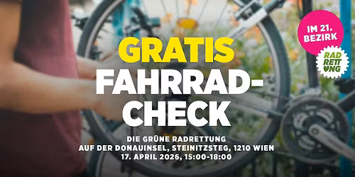 Gratis Fahrrad Check - die Gr\u00fcne Radrettung in Floridsdorf