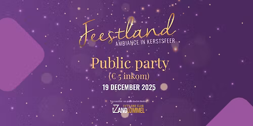 19 december: Feestland - Public Party (\u20ac5 inkom)