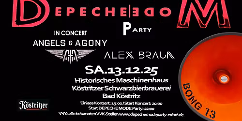 ANGELS & AGONY (Exklusive Fulltime Clubshow) + Support ALEX BRAUN anschl. DEPECHE MODE Party