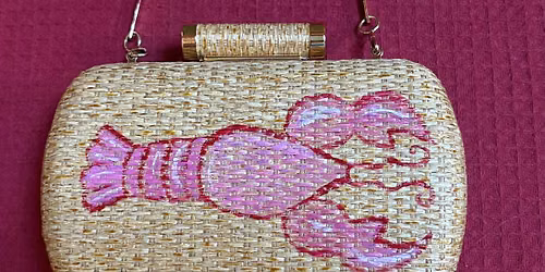 Lobster clutch bag paint night at Lilly Pad boutique in New Bedford