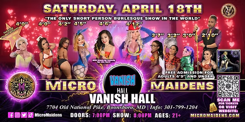 Boonsboro, MD - Micro Maidens Dwarf Dancers @ Vanish Hall