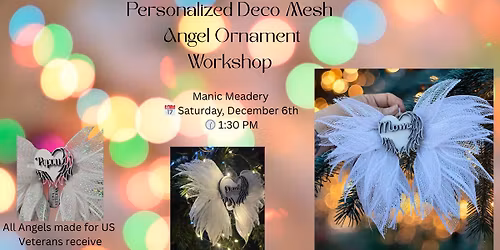 Angel Ornaments Workshop at Manic Meadery! \u2728\ud83c\udf84
