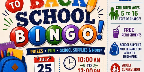 Children\u2019s Back To School BINGO