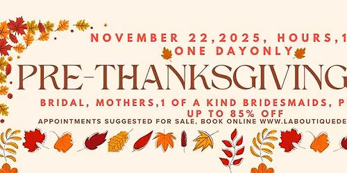 Pre-Thanksgiving Sale