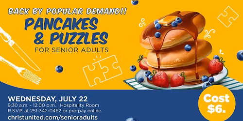 Pancakes & Puzzles for Senior Adults