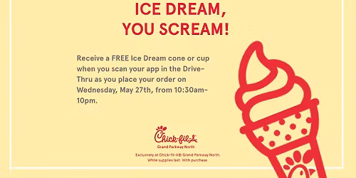 Free Ice Dream with App Scan in Drive-Thru!\ud83c\udf66\u2728