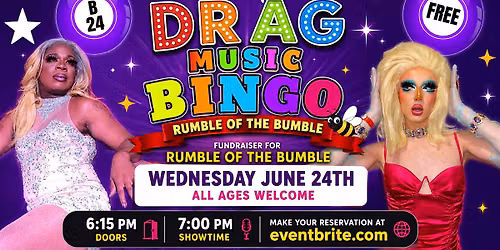 Disney Music Drag Bingo for Tap Room For Rumble of the Bumble