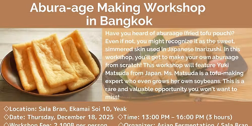 Abura-age Making Workshop in Bangkok