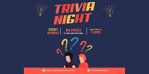 LAST CALL TRIVIA: ICKABOD'S BAR & GRILL- BEAVERTON