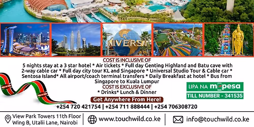 6 days Singapore and Kuala Lumpur tour from 9th to 14th Dec@ksh 199,999