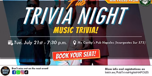 Pub Trivia Night - Music Trivia! (Napoles)