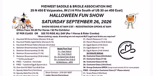 \ud83c\udf83 Sat Sept 26 - Halloween Open Show