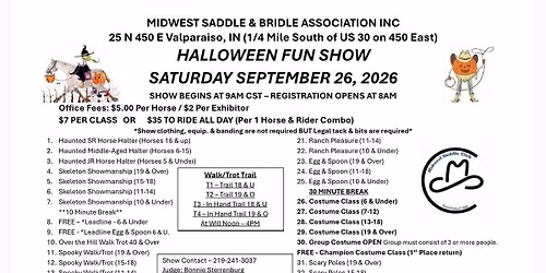 \ud83c\udf83 Sat Sept 26 - Halloween Open Show