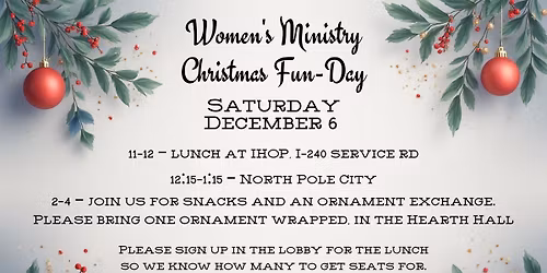 Woman's Ministry Christmas Fun-Day