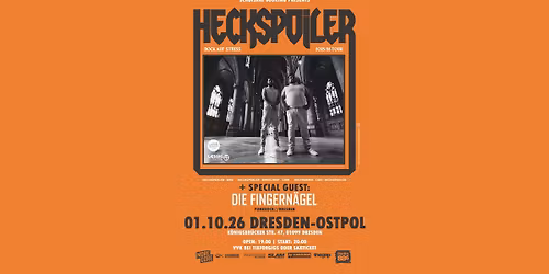 Heckspoiler \u2013 \u201eBock auf Stress\u201c Tour + Special Guest: DIE FINGERN\u00c4GEL