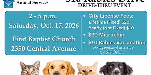 $10 Rabies Drive Drive-Thru Event