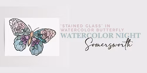 Stained Glass Watercolor Butterfly