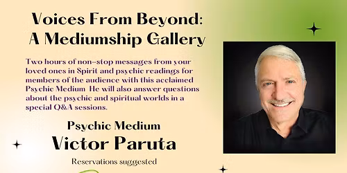 Voices from Beyond: A Mediumship Gallery with Victor Paruta at Spirit Fest Sarasota