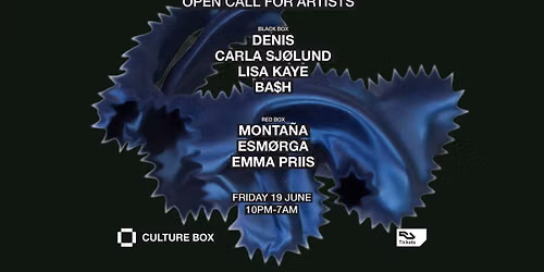 OPEN CALL FOR ARTISTS: DENIS \/ CARLA SJ\u00d8LUND \/ LISA KAYE \/ BA$H \/ MONTA\u00d1A \/ ESM\u00d8RGA \/ EMMA PRIIS