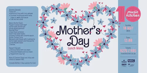 Mothers Day Lunch Sun 10th May 