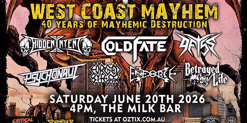 SATURDAY! Mortal Sin: West Coast Mayhem