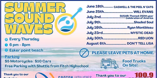 Caswell & The Peel n\u2019 Eats - Summer Soundwaves Concert Series at Esker Point Beach
