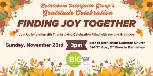Bethlehem Interfaith Group: Gratitude Celebration