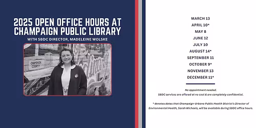 2025 Open Office Hours at Champaign Public Library