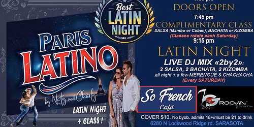 💃🕺PARIS LATINO Latin Night + free Kizomba class 